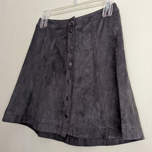 Abercrombie & Fitch Miniskirt Green Meadows Faux Suede Fit & Flare Snap … - Picture 6 of 15